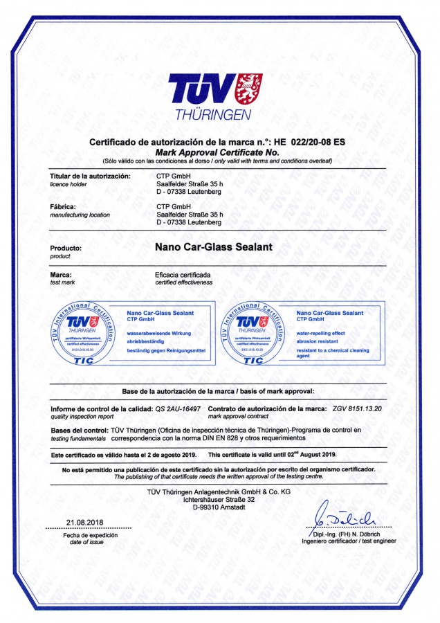 TUV certifikat